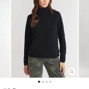 Dudley Stephens Park Slope Turtleneck in Black Vello Fleece Size Medium